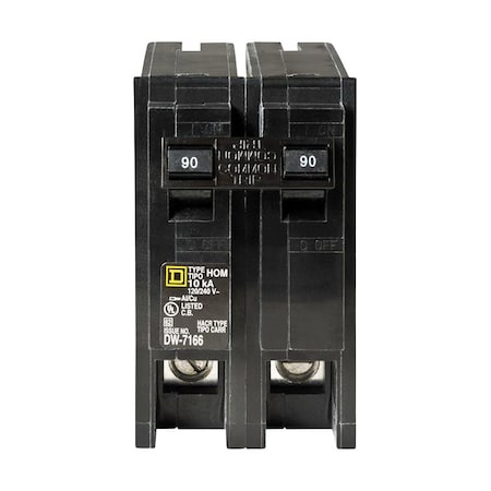 Square D Miniature Circuit Breaker, HOM Series, 90A, 2 Pole, 120/240V AC, 10kA HOM290CP